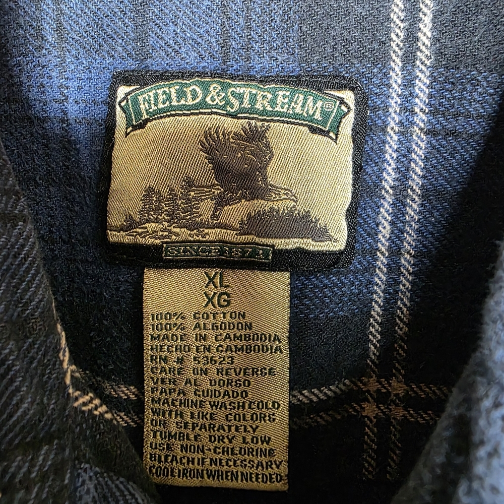 Field And Stream Mens Heavyweight Long Sleeve Flannel Cotton Button Down Size XL - Picture 4 of 6